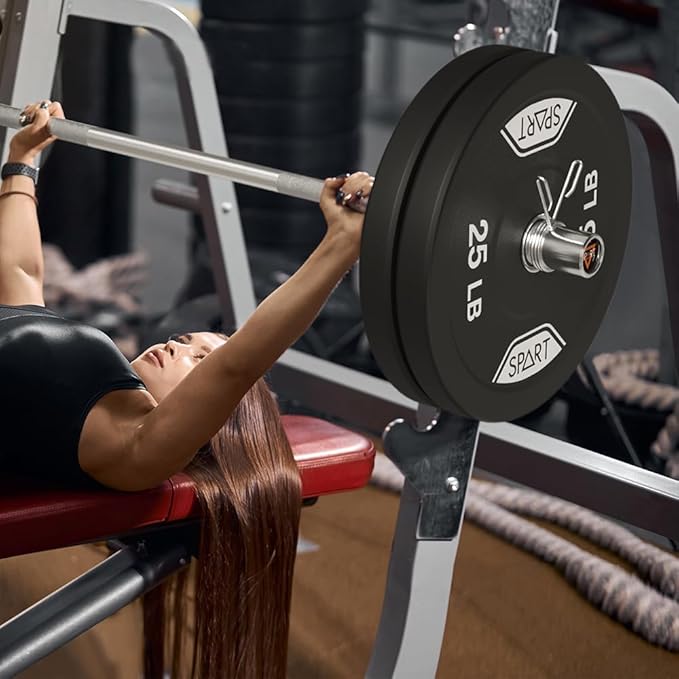 4FT Olympic Barbell Bar 47Inch Straight 2 Collars, 500Lbs Capacity 2 Inch