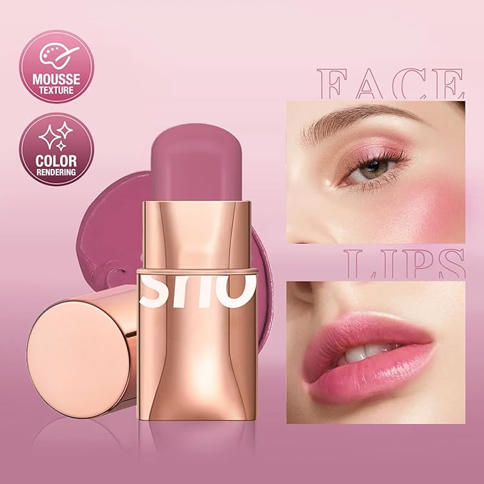 Cream Blush Stick for Cheeks Makeup,Waterproof Blush Face