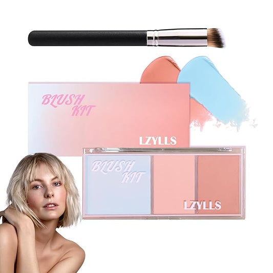 Cream Blush Stick with Brush,Waterproof Multi Cream Blush Skin M3