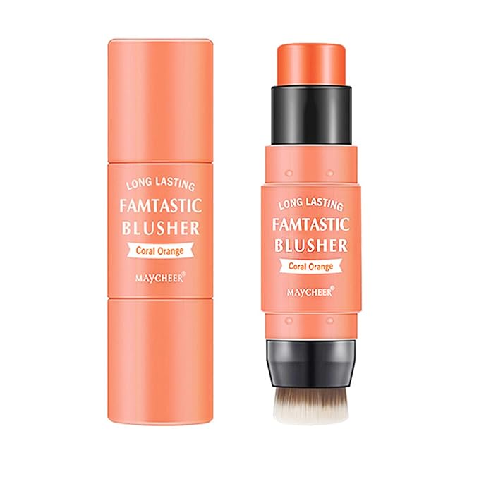 Cream Blush Stick with Brush,3 In 1 Cheek Tones #03