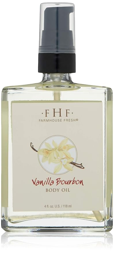FarmHouse Fresh Vanilla Bourbon Body Oil, Vanilla Bourbon, 4 Fl Oz
