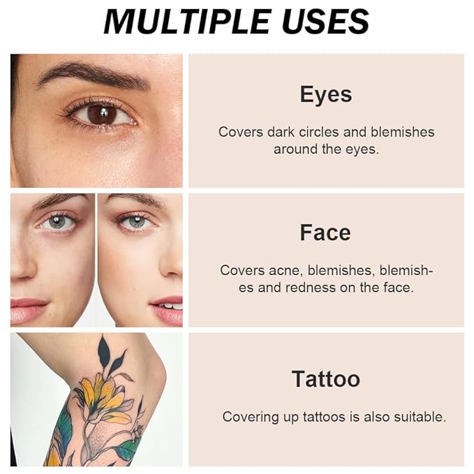 Pot Concealer with Makeup Brush Set,Tattoo Color Correcting (05-MEDIUM HONEY)