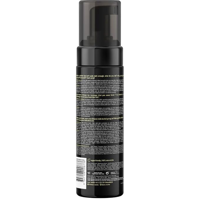 b.tan Dark Self Tanner Mousse | Get Tanned - Best, 1 Hour Express Sunless Tanning Foam, No Fake Tan Smell, Ultra Dark Bronzing Glow, Face & Body, Vegan, Cruelty Free, 6.7 Fl Oz