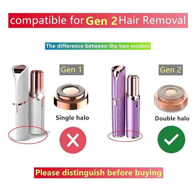 for Finishing Touch Replacement Heads Flawless Facial Hair Remover Gen 2,Double Halo Painless and Smooth (4PCS, GEN 2)