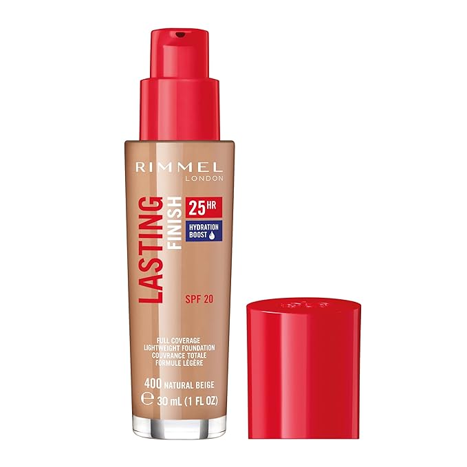 Rimmel London Lasting Finish 25HR - 400 Natural Coverage, Waterproof, 1oz