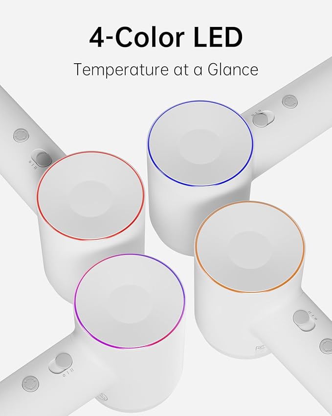 Laifen Hair Dryer SE, 200 Million Negative Ionic Blow Dryer with 105,000 RPM Brushless Motor 1400W Powerful Fast Drying High-Speed Low Noise Hairdryer with Magnetic Attachments