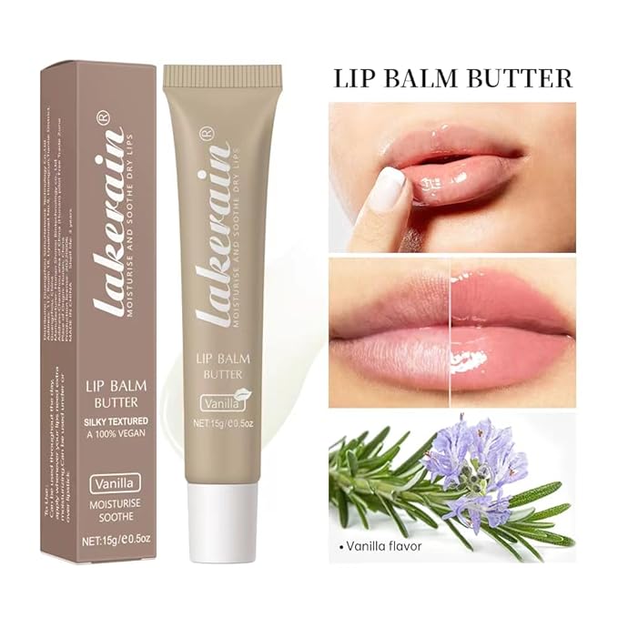 3 Colors Lip Butter Balm Set，Vanilla Sugar)