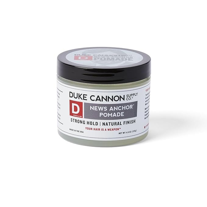 Duke Cannon Supply Co. - News Anchor Pomade, Sandalwood and Citrus Hints (4.6 oz) Natural Matte, Medium-to-Strong Hold Pomade for All Hair Types