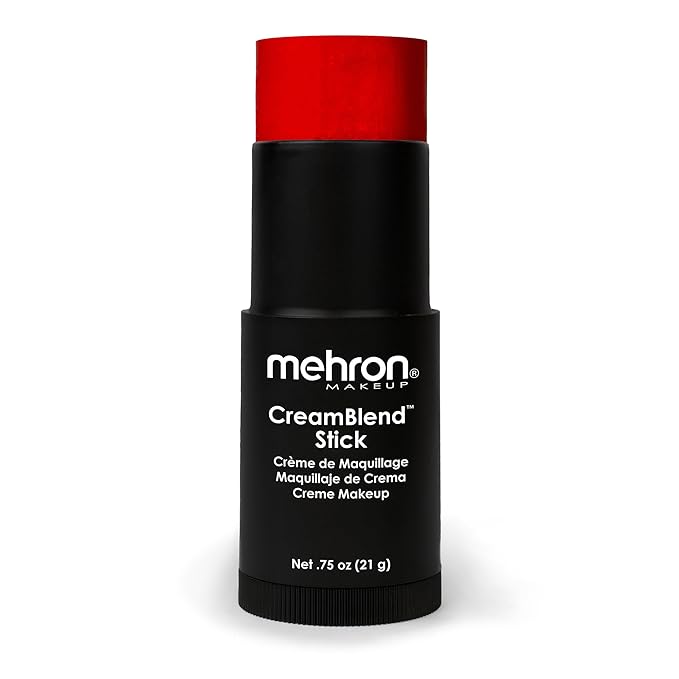 Mehron Makeup CreamBlend Stick | Face Paint, Body g) (Red) 75 oz