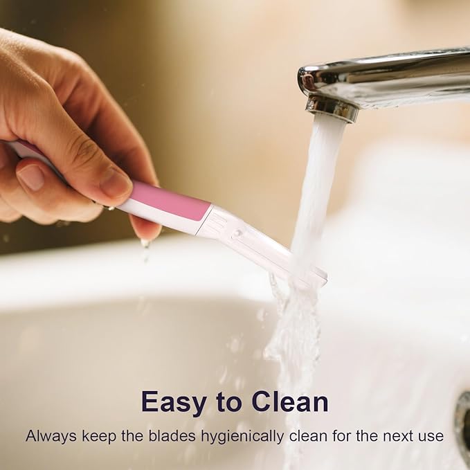 Face Razors for Women, Reusable Handle with 19 Microblades, Dermaplane Razor for Women Face, Eyebrow & Facial Razors, Peach Fuzz Remover, Gentle Exfoliating, for Sensitive Skin (Pearl Blush)