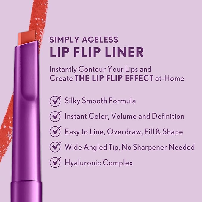 COVERGIRL Simply Ageless Lip Flip Liner, Elegant Nude, Pack of 2