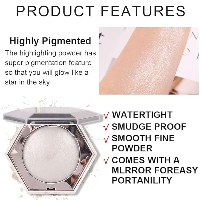 Pearl White Shimmer Glitter Highlighter Highlight Makeup Contour
