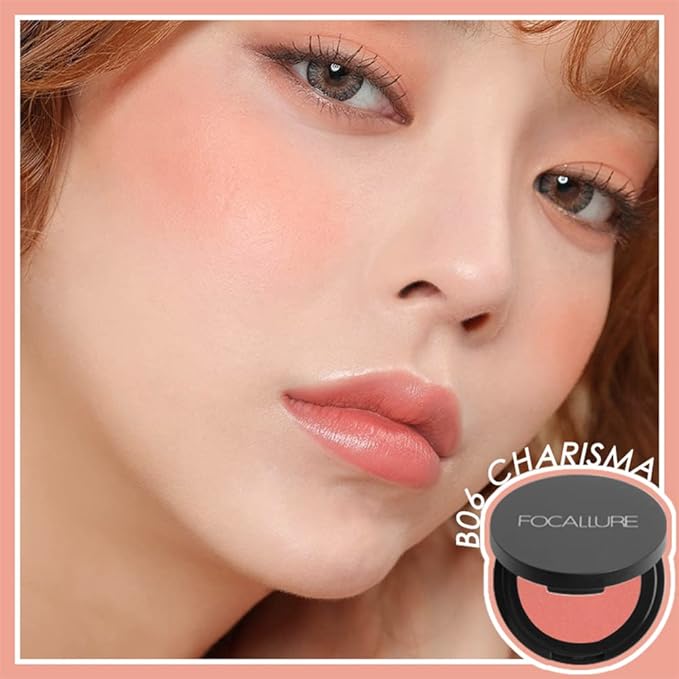 FOCALLURE Silky Face Pressed Blush,High Pigment Mineral Blusher,Create Blusher Makeup,CHARISMA