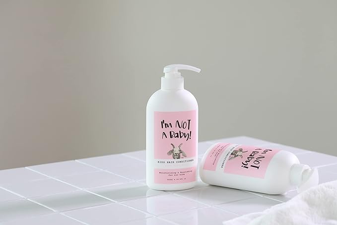 I'm NOT A Baby! Kids Hair Conditioner, Dermatologist Tested, Allergen-Free, Zero Silicon, Goat Milk & Shea Butter, PETA Cruelty-Free, Gentle, 16.9 Fl Oz