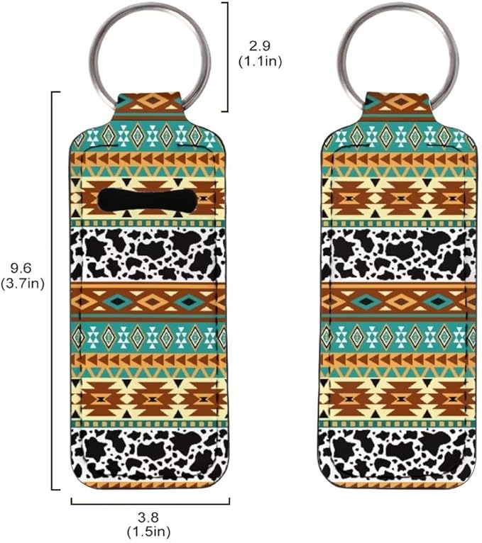 Horeset Aztec Style Novelty Women Chapstick Holder Keychain