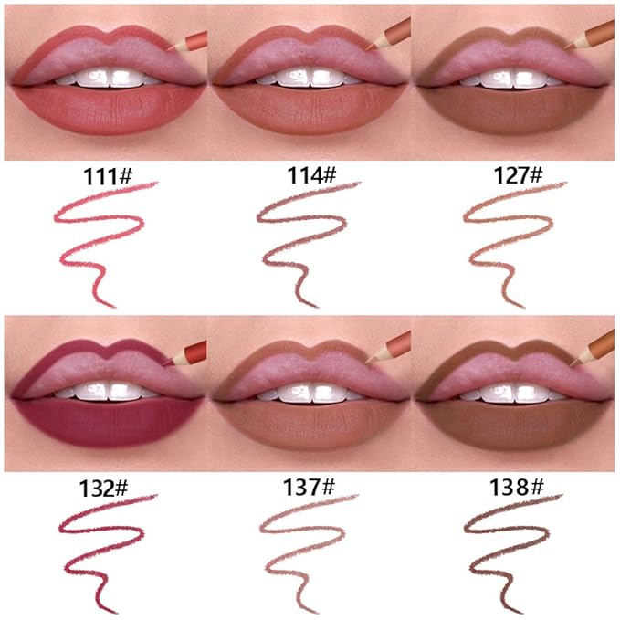 6-Color Velvet Matte Lipstick Pencils Pack for Lips Makeup, Ultra Smooth Creamy Hydrating, Long-Lasting High lmpact Color Soft Finish, Moisturized Lips (6Pcs Matte Lip pencils Set-E, Pack of 1)