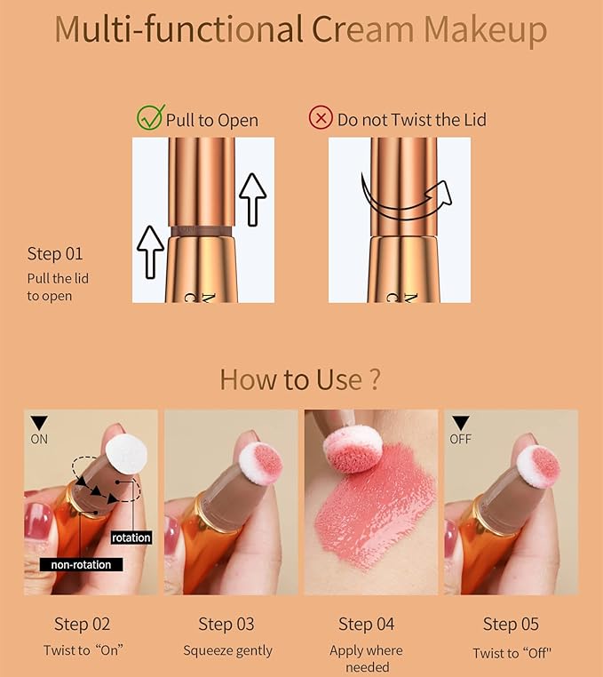 Go Ho Liquid Blush Beauty Wand,Blendable Super Silky Medium Pink