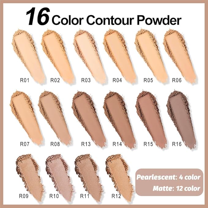 Professional Light Medium Brown Contour Highlight Palette,Multiple Full
