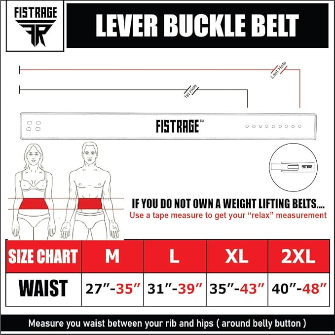 FISTRAGE Lever Buckle Weight Lifting Leather Black Belt