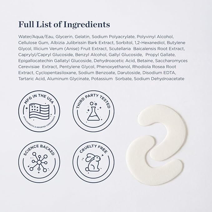 Ultra Firm Lifting Eye Mask- Visibly Lift, Tighten, Contour Eye Area for Wrinkles, Dark Circles- Skin Smoothing & Brightening- Visibly Reduce Signs of Aging w/Rhodiola Rosea Extract