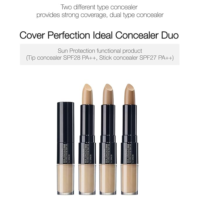 THESAEM Cover Perfection Ideal Concealer Duo (#1.5Natural Beige) Crease-Proof Concealer