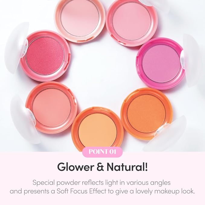 ETUDE Lovely Cookie Blusher - Peach Choux Wafers 4g | Glowing & Natural Powder Blush with Long-Lasting Sebum Control | Easy Application | Korean Makeup, Kbeauty, Perfect for Gift