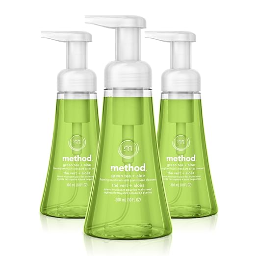 Method Foaming Hand Soap, Green Tea + Aloe, 10 Ounce (Pack of 3)