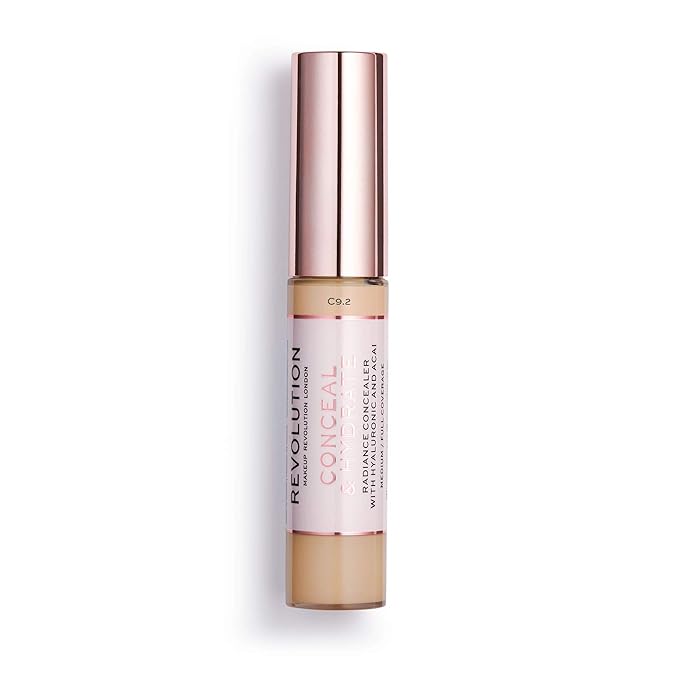 Makeup Revolution Conceal and Hydrate Concealer, Full Coverage 0.7 Fl Oz