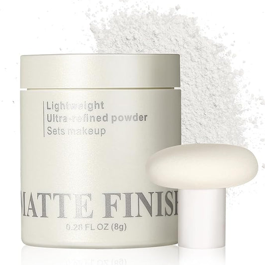 Erinde White Translucent Matte Setting Powder with Puff,
