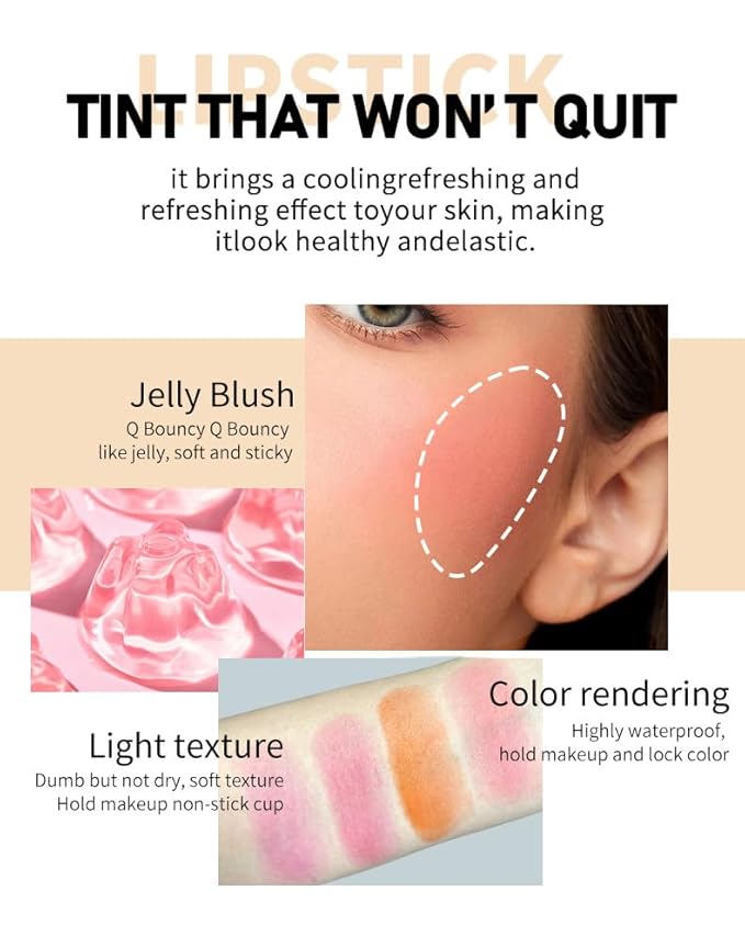 4 Colors Milk Jelly Blush Stick, Milk Cooling Cooling