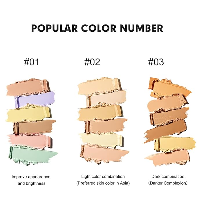 6 Colors Face Contouring Palette, with 11 Pcs Spots, Blemish