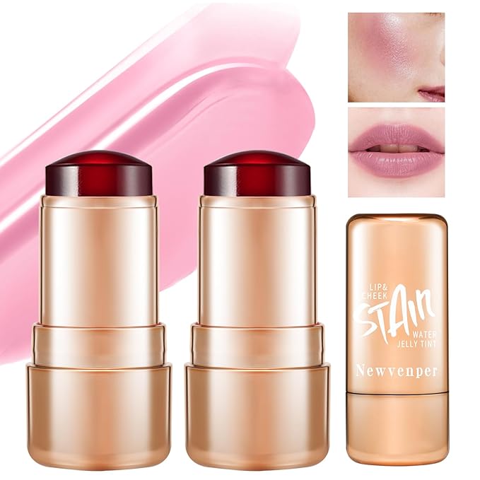 2pcs Jelly Blush Stick, Multi-purpose Lip and Cheek
