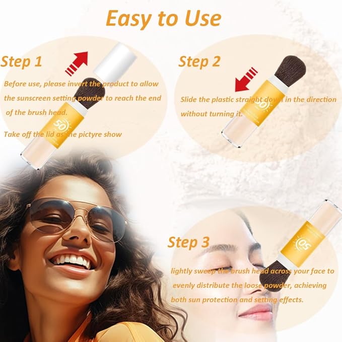 Sunscreen Setting Powder SPF 50 Loose Powder with All Skin-2PC 0.28 oz