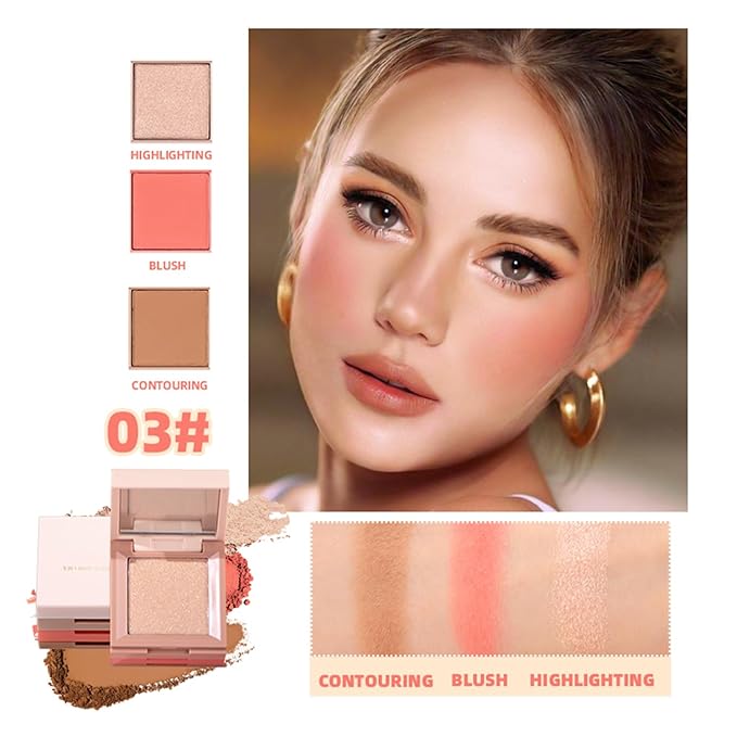 3 in 1 Contour Highlighter Blush Makeup Palette