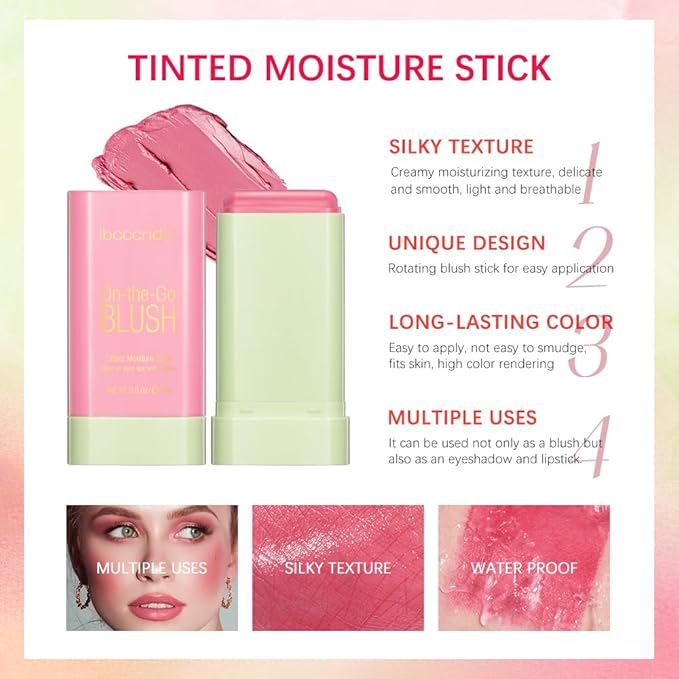 Soft Creamy Blush Stick, Multi-use Makeup Blush Stick