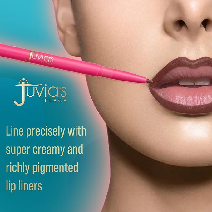 Juvia's Place Coffee Shop Luxe Lip Liner: Chocolate Drip - Colorstay Matte Finish Lip Pencil, Makeup for Natural Long Lasting Beauty and Sensational Wear, Lip Stain Kiss Proof Cometics