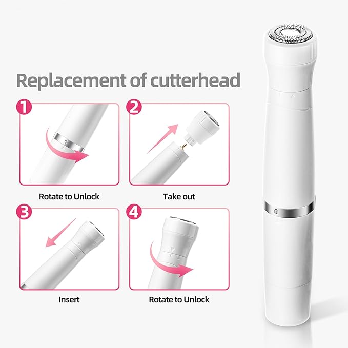 7 in 1 Facial Hair Removal and Bikini Hair Trimmer for Women Painless Electric Face Shaver Nose Eyebrow pubic Trimmer Replaceable Razors Waterproof Electric Shaver Women's Grooming Kit