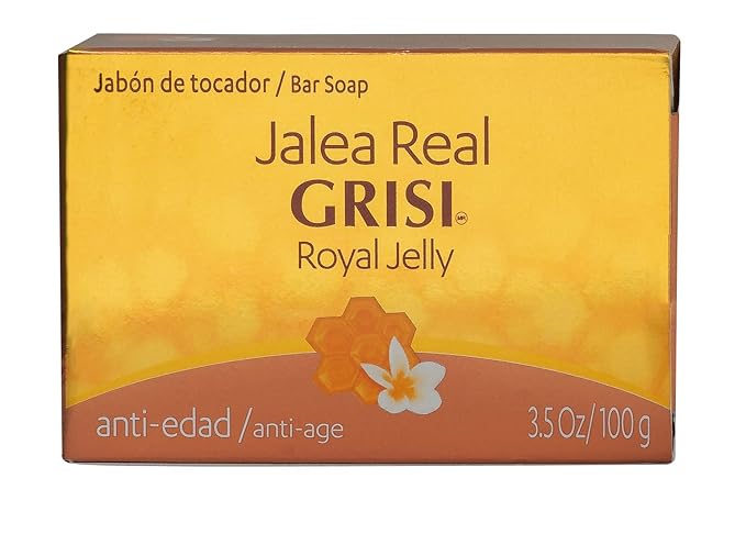 Grisi Royal Jelly Soap, Cleansing, and Smoothing Soap Nourish your skin, Improves your skin Elasticity, Extra Hydration, 6-Pack of 3.5 Oz each, 6 Bar Soaps.