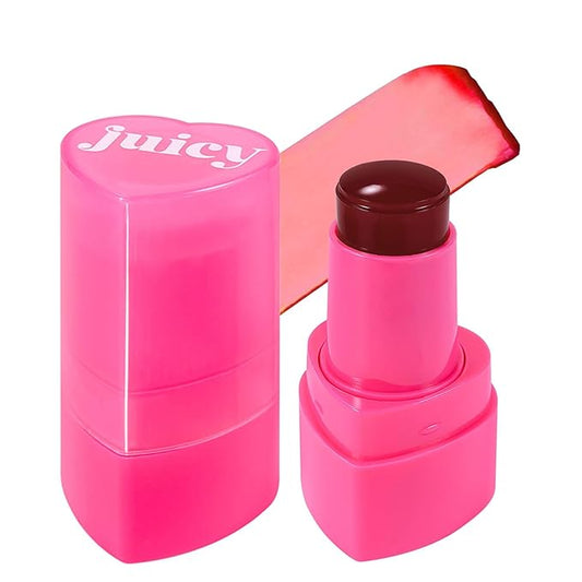 Water Jelly Tint Blush, 3-In-1 Multi-Use Blush Cream Blush Stick for Eyes, Cheeks & Lips, Hydrating & Bouncy Jelly Texture, Blends Perfect for Skin Portable Multipurpose Long Lasting Waterproof(04, s)