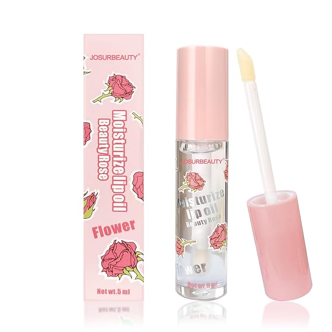 Hydrating Lip oil for women - clear lip gloss oil, Plumping Lip Oil for Dry Lip and Lip Care, Non-Sticky Long Lasting Lip Oil Gloss, Shiny and Moisturizing Transparent Lip Oil Gloss