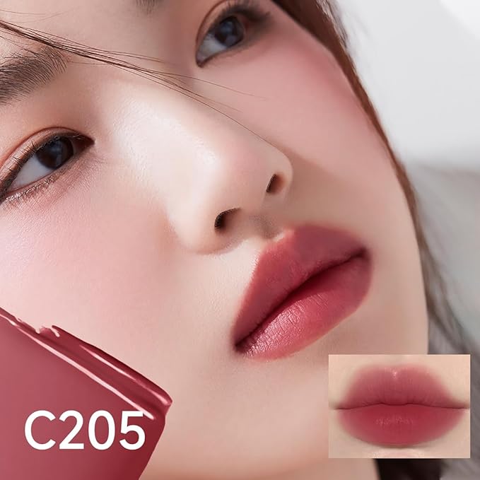 Hydrating Lip Serum Cream, Longlasting Moisturizing, Lightweight Lip Gloss, Semi-Matte Lipstick with Vitamin E, Crithmum Maritimum Essential oil, C205