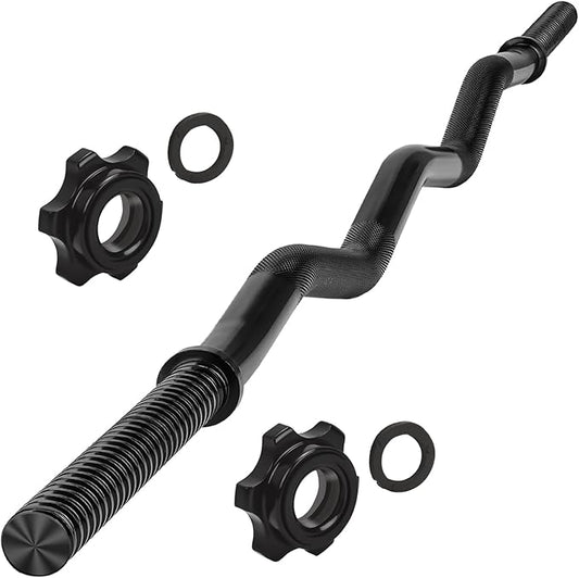 47" EZ Curl Bar Weight Lifting Bar 1-inch 2 Star (220lb Weight