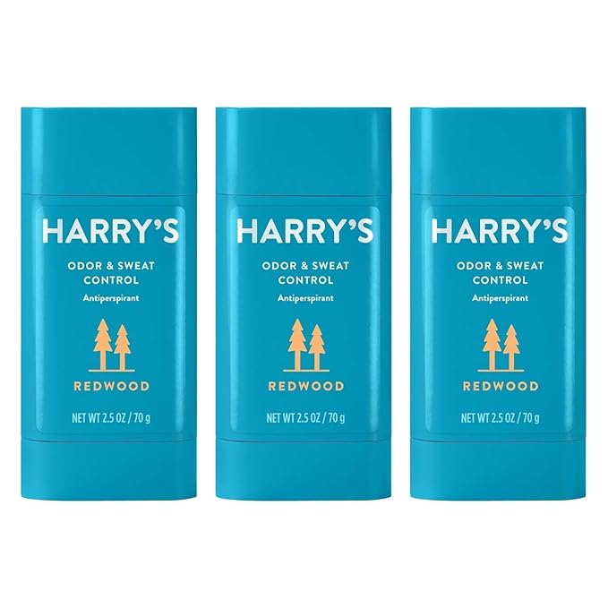 Harry's Antiperspirant Deodorant, Sweat & Odor Control Antiperspirant for Men, Redwood, 2.5 oz Pack of 3