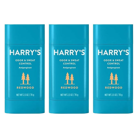 Harry's Antiperspirant Deodorant, Sweat & Odor Control Antiperspirant for Men, Redwood, 2.5 oz Pack of 3