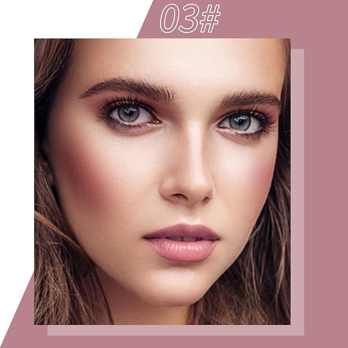 Erinde Liquid Cream Blush, Soft Dewy Face Blush, Natural Matte Finish Looking, Long-lasting Cheek Tint, Lightweight Blendable Feel, Moisturizing Face Blush for Cheek, 03