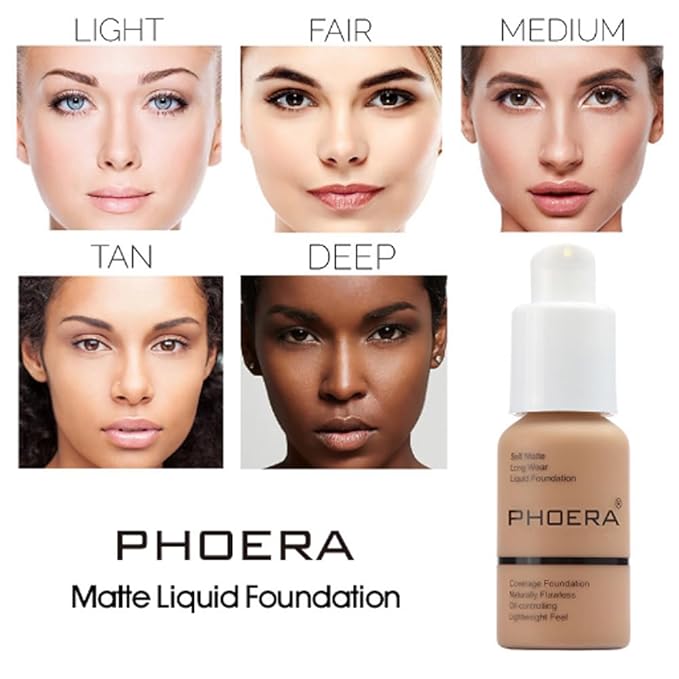 2Pcs Liquid Foundation Full Coverage 24HR Matte Oil Top (1pcs-106) 30ml