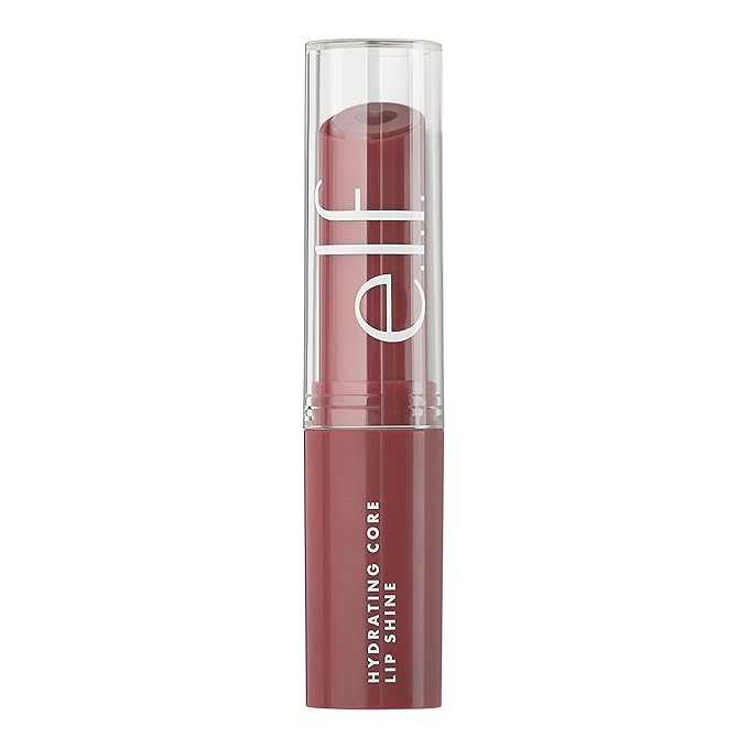 e.l.f. Hydrating Core Lip Shine, Conditioning & Nourishing Lip Balm, Sheer Color Tinted Chapstick, Happy, 0.09 Oz