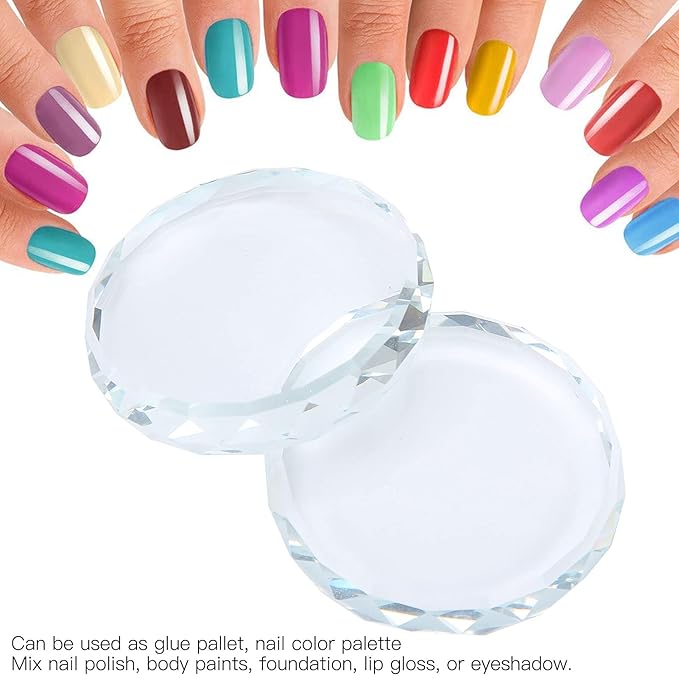 2PCS Nail Art Painting Color Toning Glass Board,