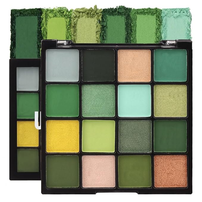 16 Colors Green Olive Matte Shimmer Eyeshadow Palette