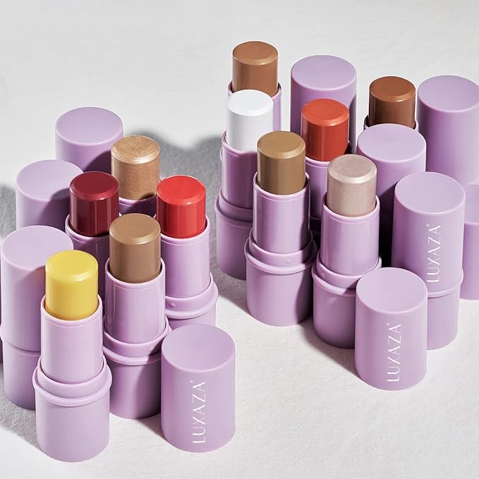 2Pcs Cream Blush Highlighter Makeup Stick Makeup Set Cherry Blush